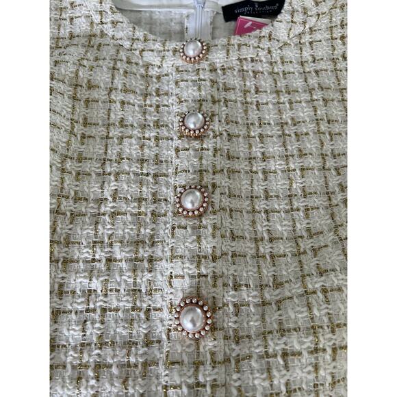 Simply Southern Retro Look Boucle Mini Dress Woman’s Size Medium Pockets - Picture 8 of 14